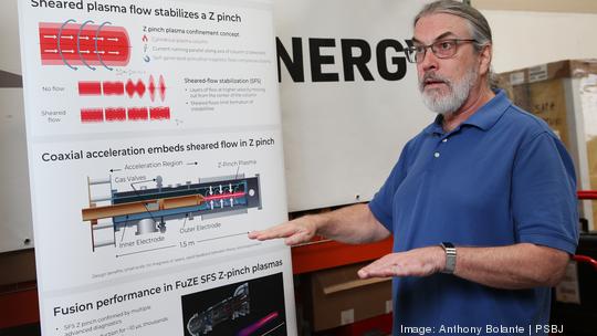 Zap Energy Chief Technology Officer (CTO) Brian Nelson speaks to the PSBJ during an interview at his company’s Everett, Washington