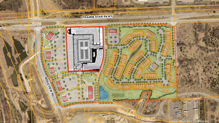 Near the center of the 46-acre site will be 260 apartments (CityScape Vista Village) and an amphitheater.