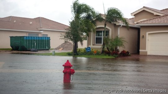 Flooding from a hurricane