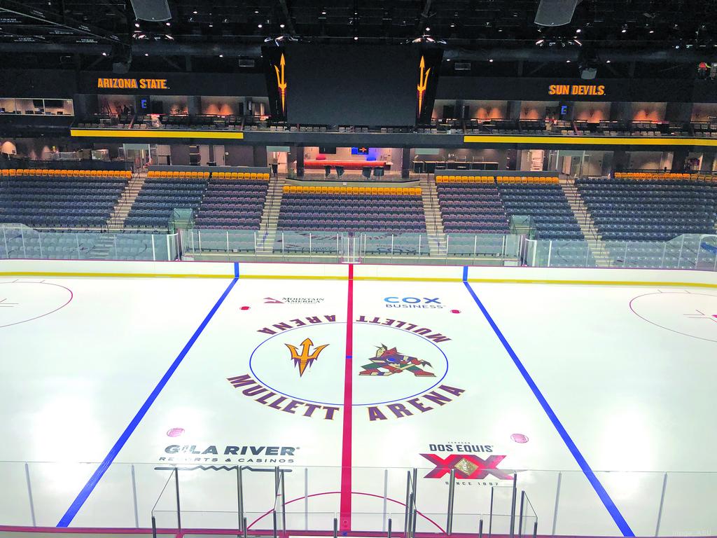 ASU and Arizona Coyotes logos will be at center ice