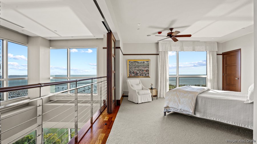 Image showcasing Two-story penthouse condo overlooking Lake Michigan sells for $1.3 ...