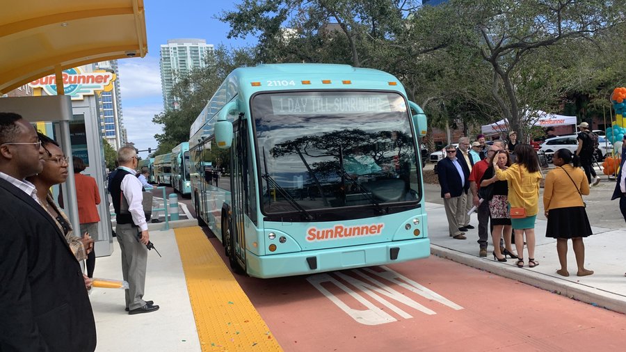 SunRunner bus rapid transit system launches in St. Petersburg - Tampa ...