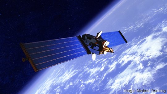 Communication Satellite over the Earth