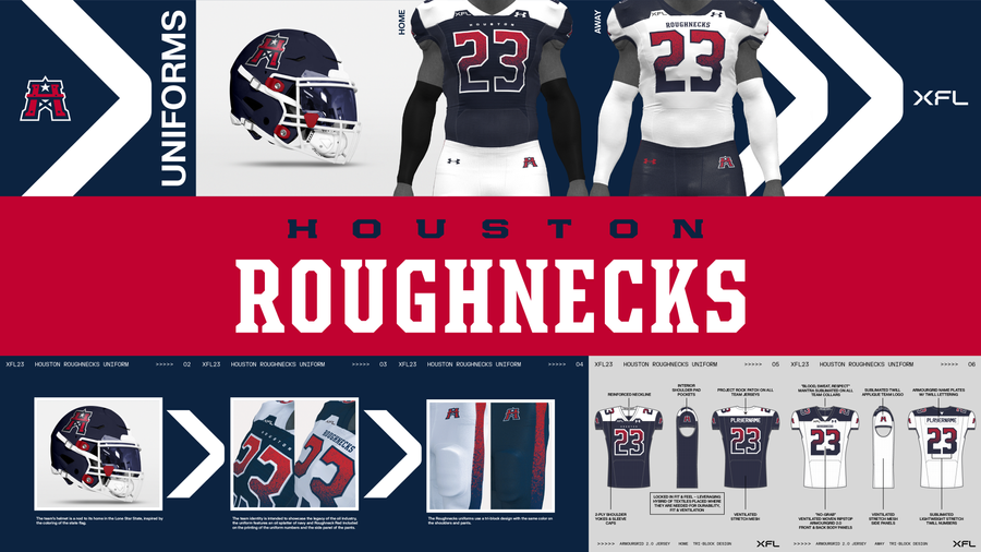 XFL reveals new Houston Roughnecks uniforms ahead of 2023 debut - Houston  Business Journal