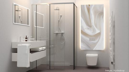 Hydraloop Concealed Premium white wave in bathroom