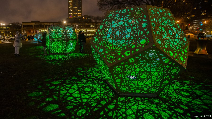 Cathedral Square lit up with public art installation from Ukrainian ...