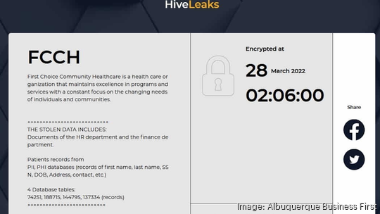 Hive ransomware claim