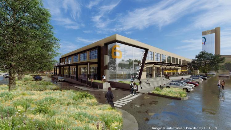 A rendering shows part of the Quartermaster Science + Technology Park as a redeveloped mixed-use life science campus.