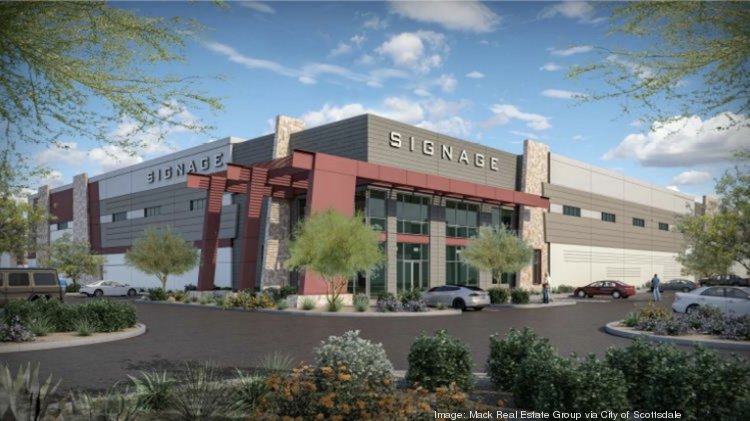 A conceptual rendering of a building at Mack Innovation Park — a planned industrial and office park in north Scottsdale.