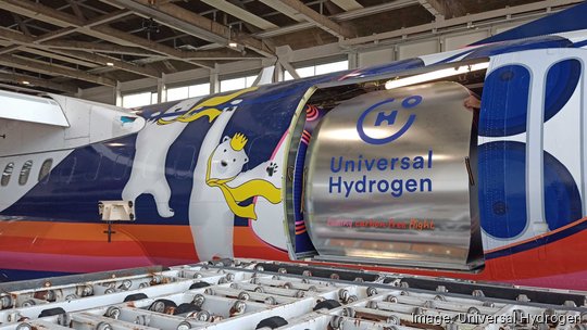 Universal Hydrogen module inside aircraft