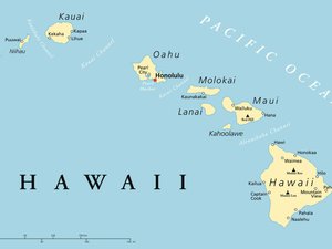 Hawaii Islands Political Map - Hawaii map