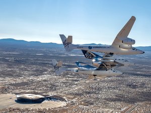 SpaceShipTwo Unity relocates to Virgin Galactic’s Gateway to Space, Spaceport America, New Mexico.