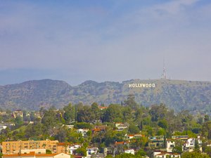 Hollywood sign on mountain