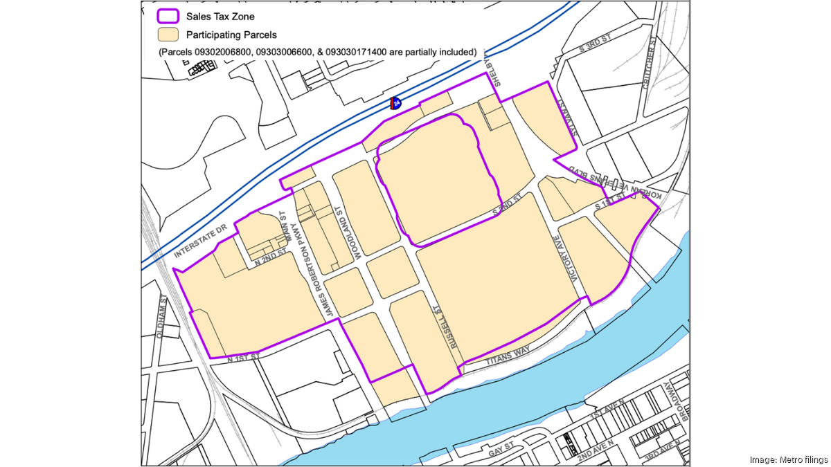 Tennessee Titans new stadium site and sales tax boundary defined