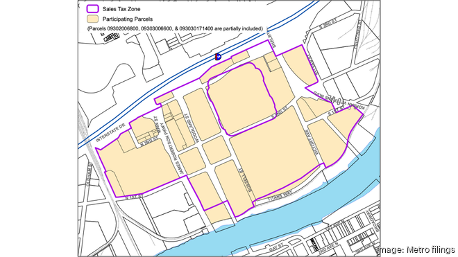 Tennessee Titans new stadium site and sales tax boundary defined in  documents - Nashville Business Journal