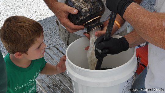 Casting mixing cremains