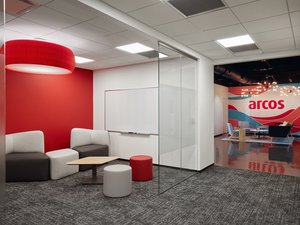 ARCOS Polaris Office HQ lobby and collaboration space foreground