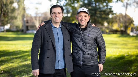 CharacterAI founders Daniel de Freitas, left, and Noam Shazeer