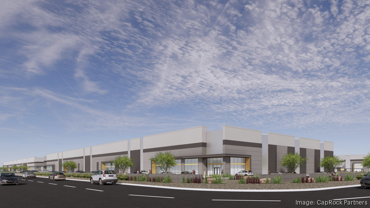 A conceptual rendering of a building at East202 Logistics park by CapRock partners. The park will total 1.4 million square feet across six industrial buildings.