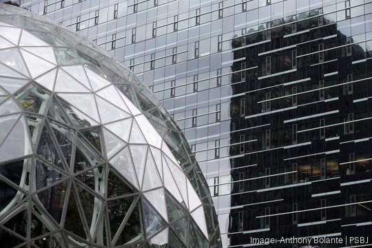 Amazon headquarters sprawl in Seattle, Washington