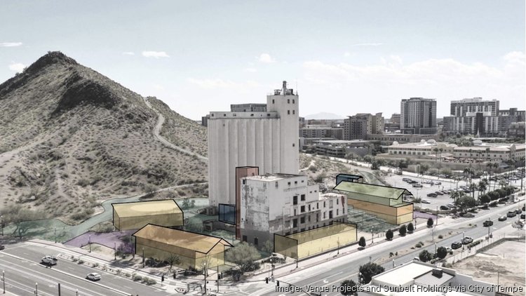 A conceptual rendering of the reimagined Hayden Flour Mill in Tempe.