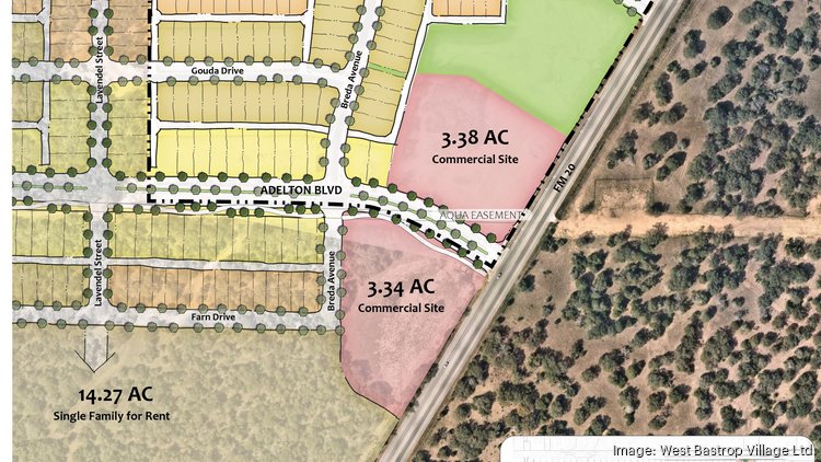 Three commercial sites are available in Adelton, with a convenience store only being allowed on the 1.6-acre site. WEST BASTROP VILLAGE LTD.
