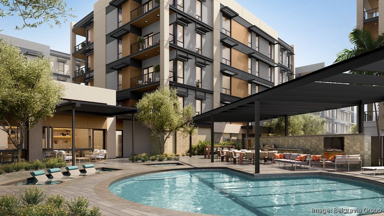 A rendering of Portico, a 112-unit luxury condominium community Belgravia Group is building northeast of Scottsdale Road and Loop 101 in north Scottsdale.