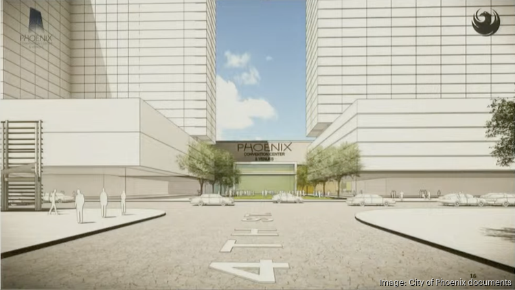 A conceptual rendering demonstrates what the expansion of the Phoenix Convention Center south building could encompass in the future.