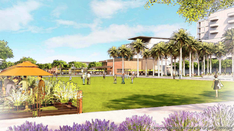An artist's rendering of The Parque, which is a proposed mixed-use project at the former CrackerJax amusement park.