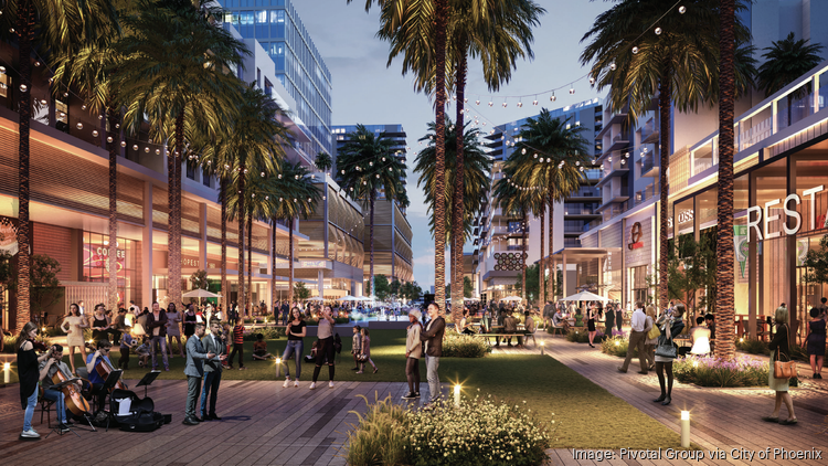 A rendering of the redesigned 'Central Park' project being proposed in midtown Phoenix on Central Avenue.