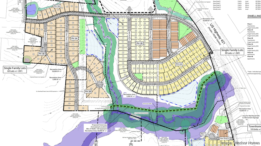 An LLC connected to Greensboro's Windsor Homes plans hundreds of new