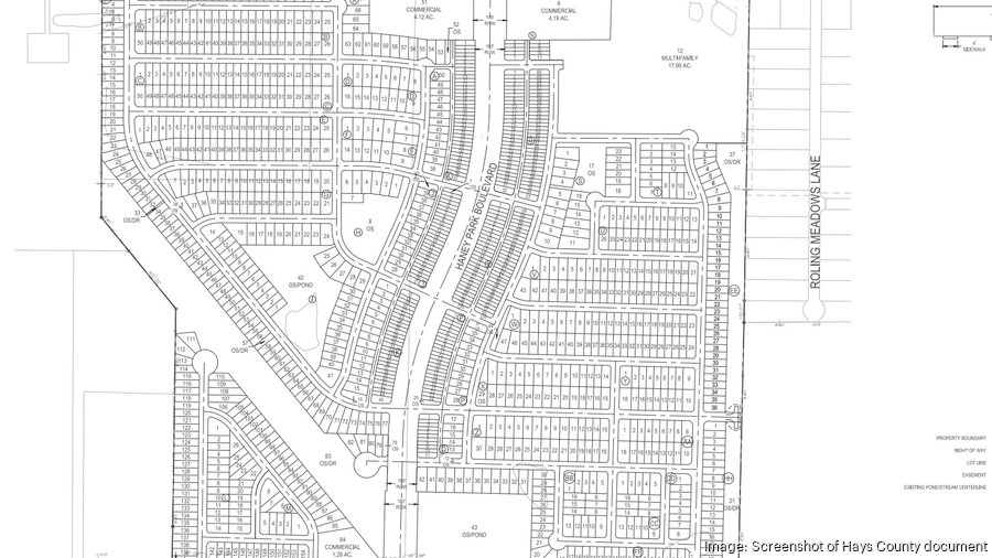 The Haney Park subdivision is planned on 245 acres outside of Uhland. SCREENSHOT OF HAYS COUNTY DOCUMENT