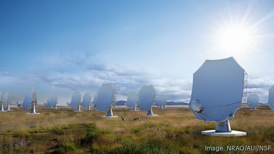 Artist's conception of the multi-antenna Next generation VLA (ngVLA).