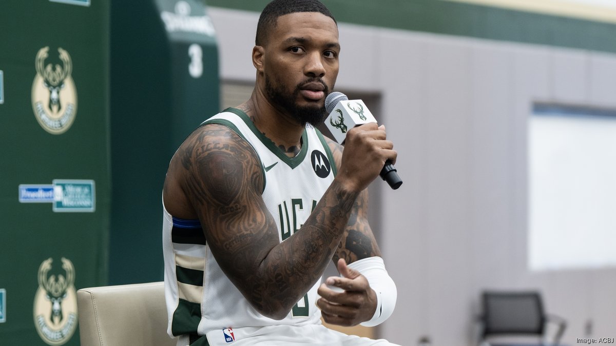 New star Damian Lillard at Milwaukee Bucks media day Milwaukee