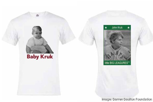 Baby Kruk T-shirt cameo on ESPN creates donation boom for Darren Daulton  charity - Philadelphia Business Journal