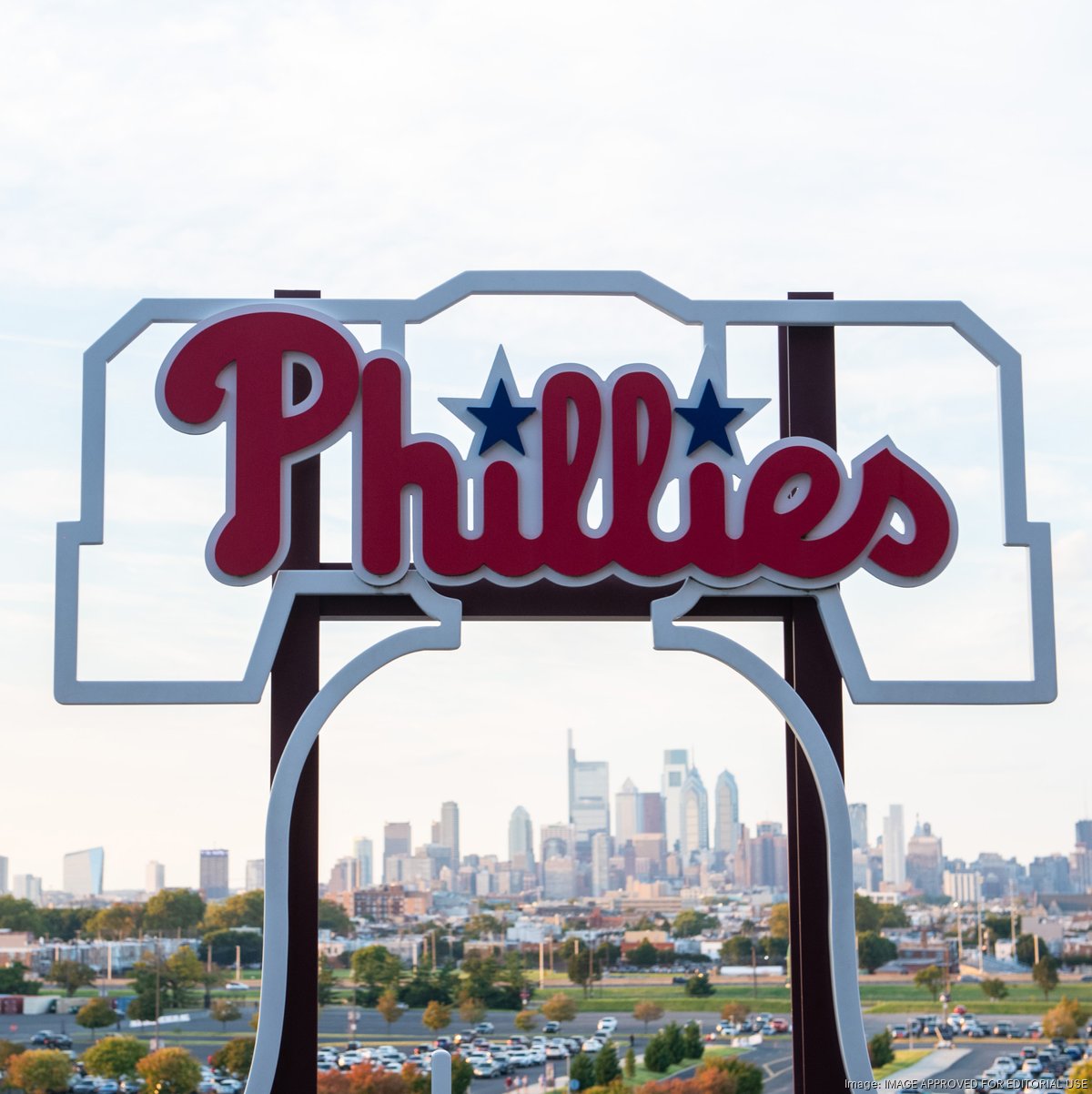 Philadelphia Phillies Skyline 2023 World Series Champions Logo