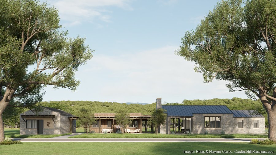 An architectural rendering offers a glimpse of what the gate house is planned to look like at the Travis Club community. HAAS & HAYNIE CORP., CASTLE HILL PARTNERS INC.