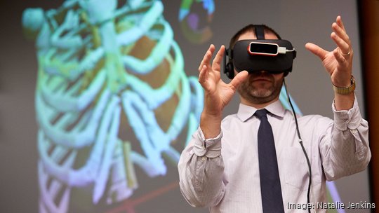 Ryan Moore, MD, Manipulates a Digital Twin in VR