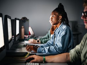 Coders working on computers