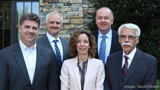 Caption: The Reliant Glycosciences founders; from left, front; Matt Renfrow, Dr. Dana Rizk, Dr. Bruce Julian; from left, back; Will Placzek, Jan Novak; Credit: Tatum Street