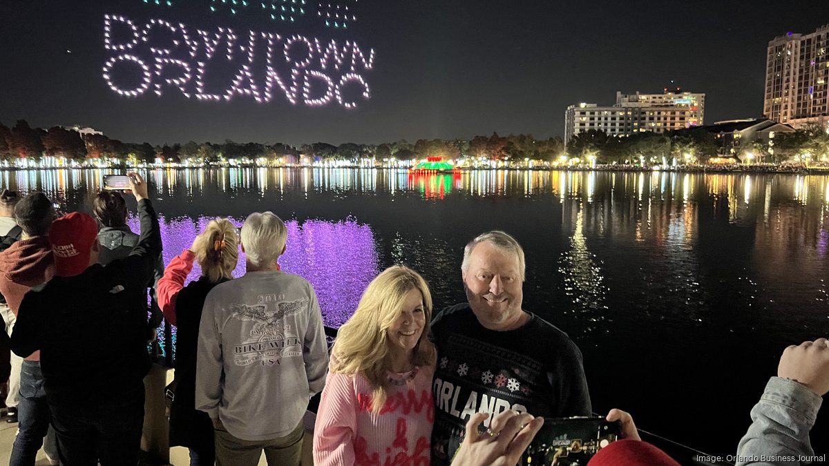 Christmas show lights up the sky at Lake Eola in Orlando Orlando