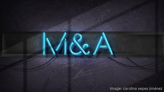 Mergers and Acquisitions message  in neon lights style - stock photo