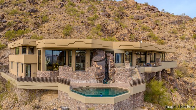 Mummy Mountain estate with giant granite rock inside listed