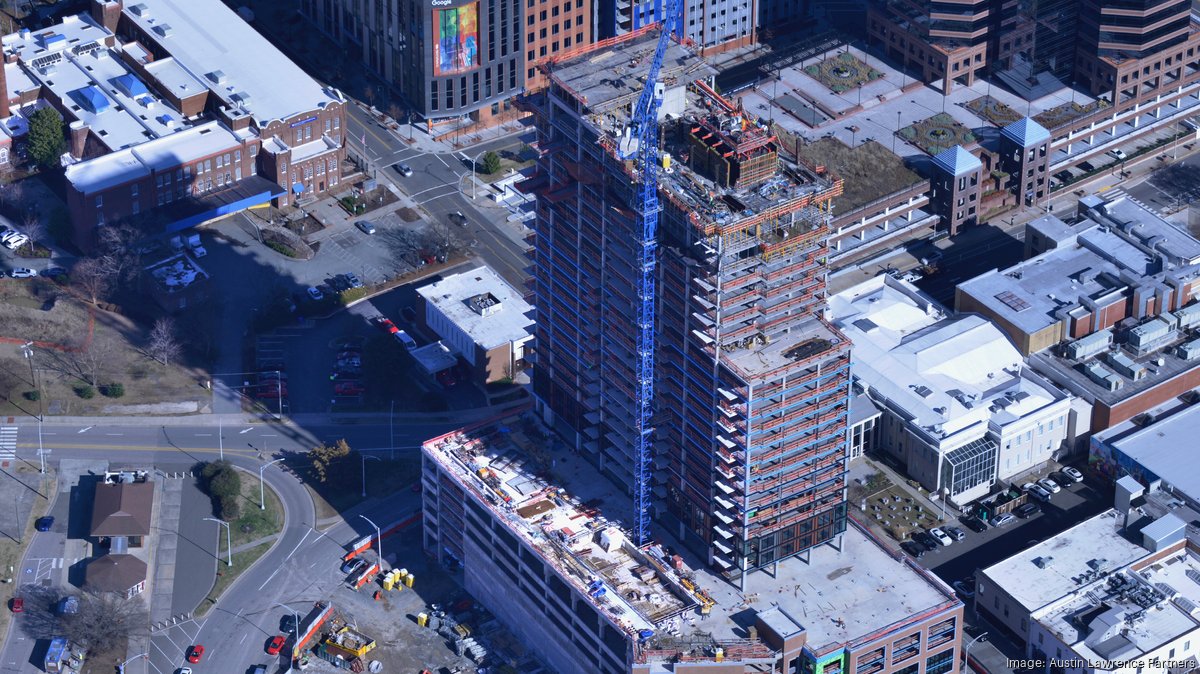 Durham highrise with milliondollar condos tops out Triangle