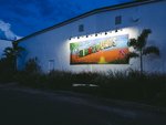 Greetings Mural at night Copyright Fairgrounds St Pete 2021
