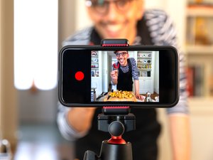 Food Vlogger Recording Live Streaming
