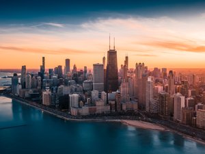 Dramatic Sunset - Downtown Chicago