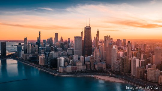 Dramatic Sunset - Downtown Chicago