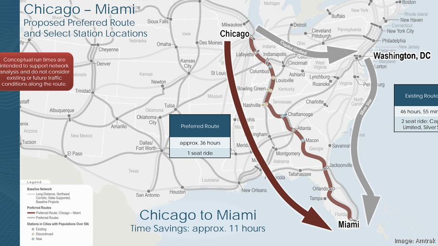 Amtrak proposes train route from Chicago to Miami - South Florida ...