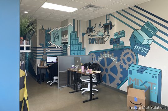 Mixt Solutions Offices Entryway and Mural